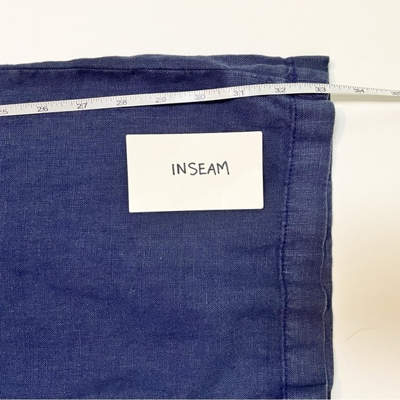 Lilly Pulitzer 100% Linen Straight Leg Pants 8 navy blue casual full length - Picture 11 of 12